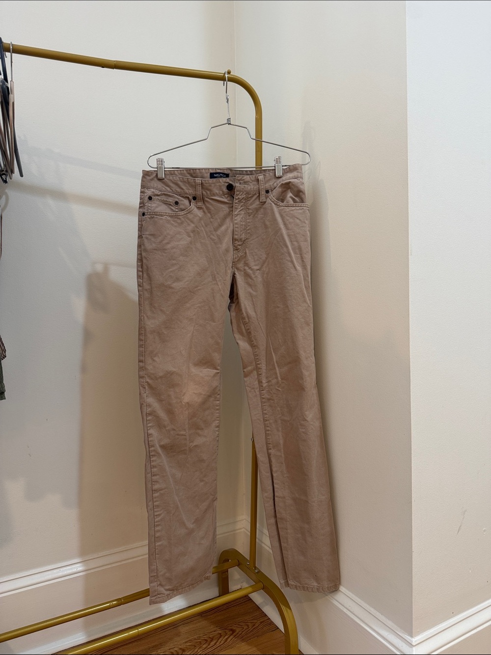 Men's Straight Fit Beige Jeans